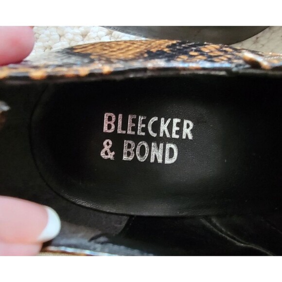 Bleecker & Bond snake print leather stacked heel ankle boot size 7M brown Lydia - Picture 6 of 8